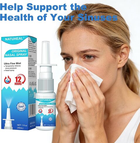 Nasal Spray with Naphazoline HCL Decongestant, Strength 12 Hour Over-The-Counter Medication Nose Spray for Sinus Relief, Nasal Decongestants for Adults & Sinus Congestion - 1 fl oz in Saudi Arabia