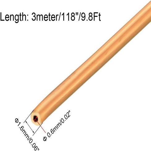 9.8ft Refri for GEration Tubing 1.6mm OD 0.6mm ID Length Copper Tubing Coil in Saudi Arabia