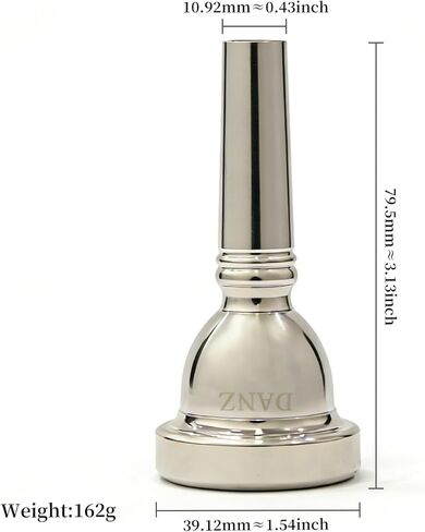 Tenor Trombone Mouthpiece 6 1/2AL Silver Plated with Cleaning Cloth & Mouthpiece Brush - Brass Base for All Level Players in Saudi Arabia