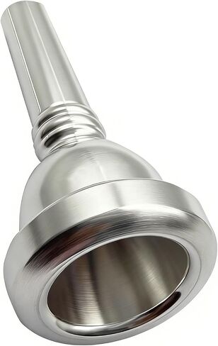 Tenor Trombone Mouthpiece 6 1/2AL Silver Plated with Cleaning Cloth & Mouthpiece Brush - Brass Base for All Level Players in Saudi Arabia