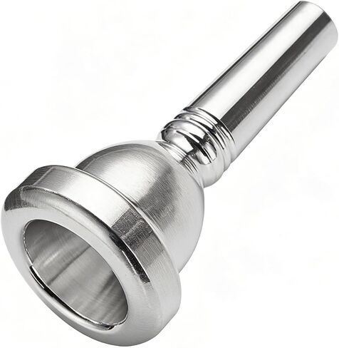 Tenor Trombone Mouthpiece 6 1/2AL Silver Plated with Cleaning Cloth & Mouthpiece Brush - Brass Base for All Level Players in Saudi Arabia