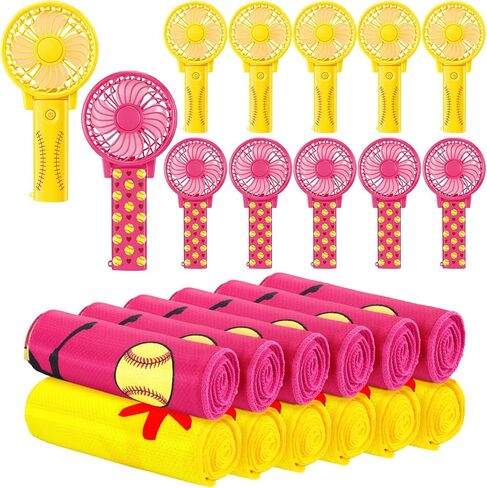 24 قطعة من هدايا فريق الكرة اللينة، تتضمن 12 منشفة تبريد مقاس 40 بوصة × 12 بوصة، و12 مروحة محمولة ومروحة محمولة للحصول على مكافآت تذكارية وحشو هدايا رياضية للحفلات in Kuwait