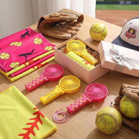 24 قطعة من هدايا فريق الكرة اللينة، تتضمن 12 منشفة تبريد مقاس 40 بوصة × 12 بوصة، و12 مروحة محمولة ومروحة محمولة للحصول على مكافآت تذكارية وحشو هدايا رياضية للحفلات in Kuwait