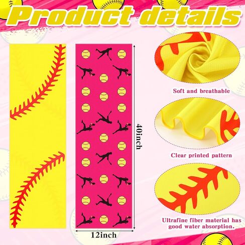 24 قطعة من هدايا فريق الكرة اللينة، تتضمن 12 منشفة تبريد مقاس 40 بوصة × 12 بوصة، و12 مروحة محمولة ومروحة محمولة للحصول على مكافآت تذكارية وحشو هدايا رياضية للحفلات in Kuwait