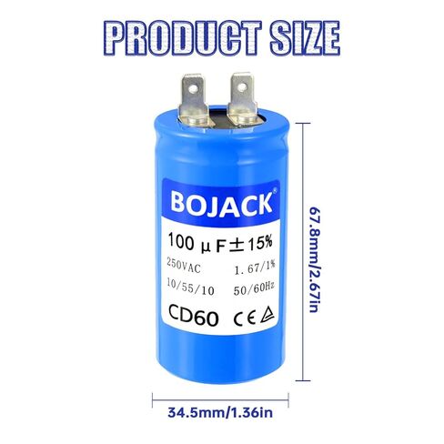 BOJACK 100 فائق التوهج/MFD 250 VAC ± 15% 50/60 هرتز CD60 مكثف البدء الدائري العالمي محرك كهربائي يبدأ استبدال الأجزاء in Kuwait