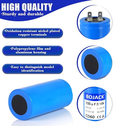 BOJACK 100 فائق التوهج/MFD 250 VAC ± 15% 50/60 هرتز CD60 مكثف البدء الدائري العالمي محرك كهربائي يبدأ استبدال الأجزاء in Kuwait