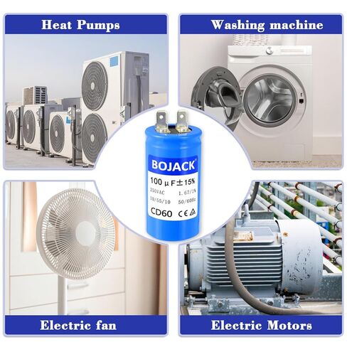 BOJACK 100 فائق التوهج/MFD 250 VAC ± 15% 50/60 هرتز CD60 مكثف البدء الدائري العالمي محرك كهربائي يبدأ استبدال الأجزاء in Kuwait