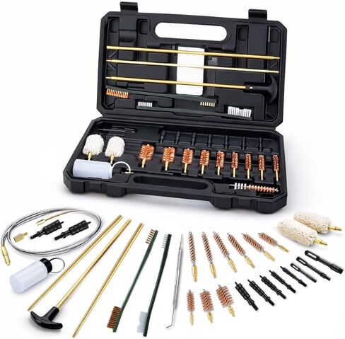 طقم تنظيف المسدس لوازم عالمية لبندقية مسدس مع حقيبة حمل محمولة لـ 12Ga 20Ga .22 5.56mm .223 Chamber .243/6MM .270/284 .30/308 357/38 9MM .40 .45 in Kuwait