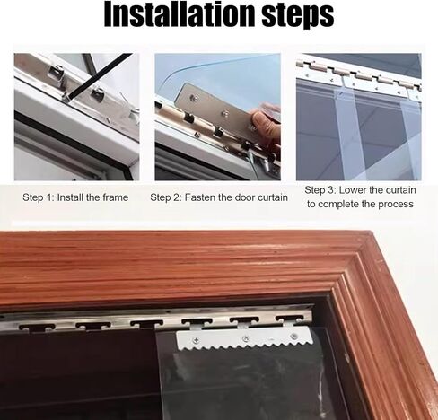 ستائر شريطية مقاومة للماء من مادة PVC للمداخل - شرائط أبواب من الفينيل الشفاف التجارية، مثالية لمنازل ومستودعات الحيوانات الأليفة، مقاس W210xH250cm (82.68x98.43in) in Kuwait