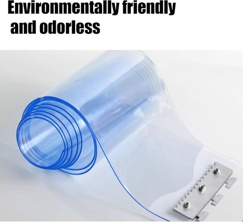 ستارة باب ناعمة للفريزر PVC - طقم باب شريطي بلاستيكي لمبردات المشي، غطاء مصراع إعصار مقاوم للماء، مثالي لأبواب المستودعات (W75xH240cm/29.53x94.49in) in Kuwait