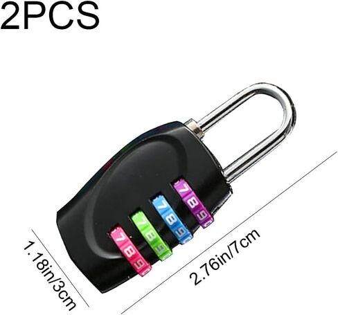 2 Pcs 4 Digit Padlocks Resettable Combo Locks Weatherproof Combination Padlocks for Gym School Locker Outdoor in Kuwait