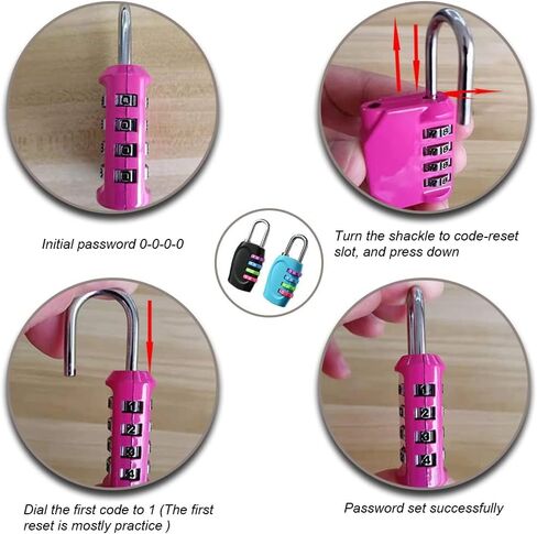 2 Pcs 4 Digit Padlocks Resettable Combo Locks Weatherproof Combination Padlocks for Gym School Locker Outdoor in Kuwait