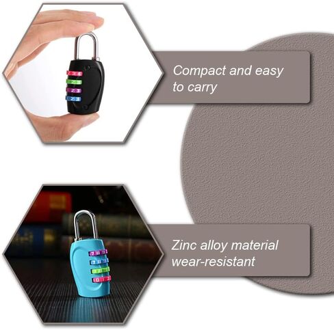 2 Pcs 4 Digit Padlocks Resettable Combo Locks Weatherproof Combination Padlocks for Gym School Locker Outdoor in Kuwait
