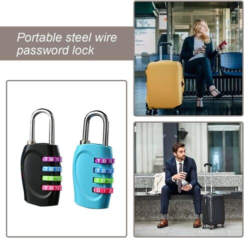 2 Pcs 4 Digit Padlocks Resettable Combo Locks Weatherproof Combination Padlocks for Gym School Locker Outdoor in Kuwait