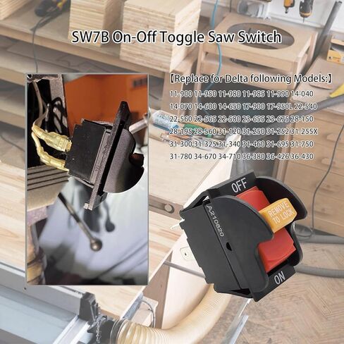 2Pcs SW7B Aftermarket On-Off Table Saw Switch for Ryobi, Delta 489105-00, 1343758 Toggle Switch in Saudi Arabia