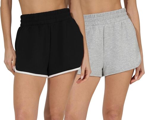 90 درجة من خلال رد الفعل Tulip Short 2 Pack Ultra Soft Lounge شورت الجيب النشط للنساء in Saudi Arabia