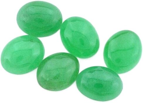 FOUR 10x8 10mm x 8mm Oval Dyed Green Jade Cab Cabochon Gemstone Gem CM70/112625 in Saudi Arabia
