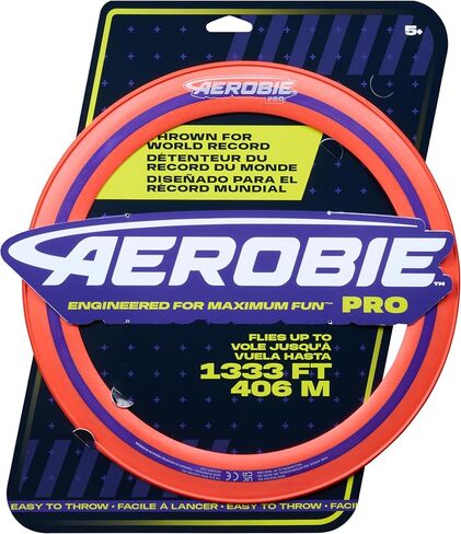 Aerobie Pro Ring Outdoor Flying Disc, Flying Ring for Kids Parties and Backyard Games, Teen Boys Gift Ideas, Kids Toys for Ages 5 & Up, Orange, 14 in Saudi Arabia