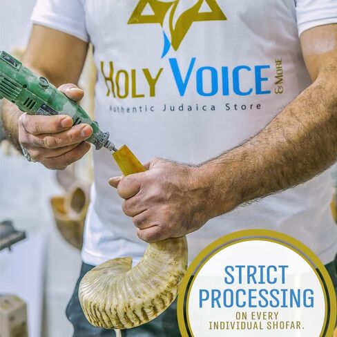 الصوت المقدس كوشير رام شوفار القرن من إسرائيل 18 "-20" التقليدية نصف مصقول، الأرض المقدسة سهلة تهب آلة موسيقية يهودية قديمة، لسان الحال على نحو سلس لسهولة النفخ، صوت واضح in Kuwait