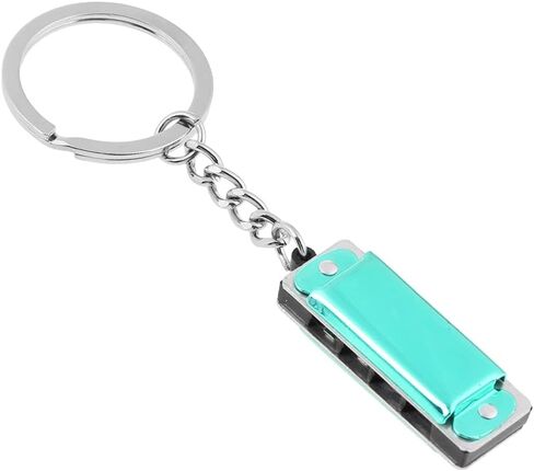 Colorful Harmonica Keychain Harmonica 8 Tone 4 Holes for Key Chain for Key 3.6 x1.2 x 0.8cm for Kids Toy Green Tin plate electroplating copper reed in Saudi Arabia