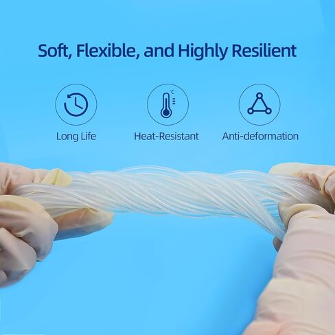 Silicone Tubing 3/8" ID*5/8"OD*5m, Peristaltic Pump Tubing,food grade High-temperature resistant & wear-resistant transparent silicone hose, made with platinum curing process,73# in Saudi Arabia
