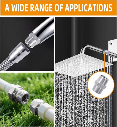 1 Inch Male Hex Nipples, 304 Stainless Steel 1" NPT Threaded Pipe Adapter Fittings Equal Nipples Connectors, Stainless Steel 1 Inch Hex Nipple Pipe Extension Fittings (1", 2pcs) in Kuwait