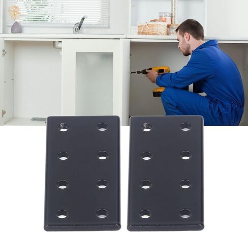 POCREATION Aluminum Alloy Rectangle Mending Plates, 8-Hole Flat Joint Board, 2-Piece, for Furniture Construction in Saudi Arabia
