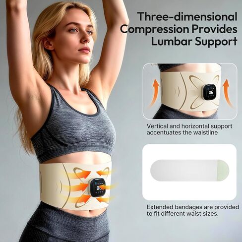 تونر العضلات Ab Stimulator - وظائف التسخين والتدليك، جهاز حرق الدهون وتنغيم البطن، معدات اللياقة البدنية المنزلية المحمولة للجنسين in Kuwait