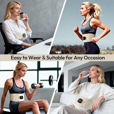 تونر العضلات Ab Stimulator - وظائف التسخين والتدليك، جهاز حرق الدهون وتنغيم البطن، معدات اللياقة البدنية المنزلية المحمولة للجنسين in Kuwait