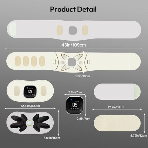 تونر العضلات Ab Stimulator - وظائف التسخين والتدليك، جهاز حرق الدهون وتنغيم البطن، معدات اللياقة البدنية المنزلية المحمولة للجنسين in Kuwait