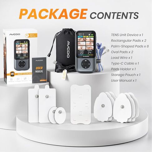 24 وضعًا لوحدة تحفيز العضلات مع أحدث شاشة ملونة، منفذ مبتكر من النوع C، جهاز TENS 3 في 1 قابل لإعادة الشحن للكتف، علاج لتخفيف آلام الظهر، آلة تدليك EMS، 10 وسادات in Kuwait