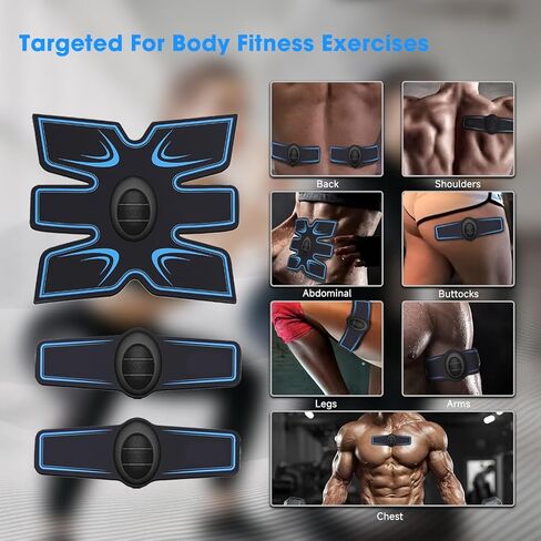 محفز تكتيكي x abs للبطن، محفز العضلات الإلكتروني لوحدة TENS لنمو العضلات، محفز Vital Flex Core Ab محفز عسكري للبطن/الذراع/الساق، جهاز رياضي منزلي للنساء والرجال in Kuwait