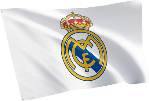 صبار الصحراء علم نادي ريال مدريد لكرة القدم Los Blancos Madridistas لكرة القدم 100% بوليستر للاستخدام الداخلي والخارجي 3x5 أقدام أعلام الفريق (العلم A) in Saudi Arabia