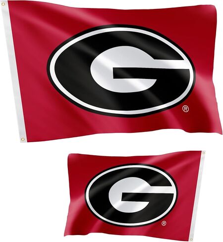 Desert Cactus University of Georgia Flags Double Sided Bulldogs UGA Dawgs Banners 100% Polyester Indoor Outdoor 3x5 (Double Sided - Flag 1) in Saudi Arabia