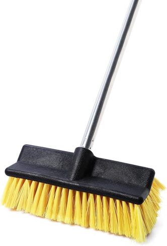 Yocada Deck Brush with 4-Section Extendable Handle Floor Scrub Brush Soft &Medium Bristles Non-Slip Grip for Outdoor Deck Patio Bathroom Garage Concrete Cleaning 53.89 Inch in Saudi Arabia