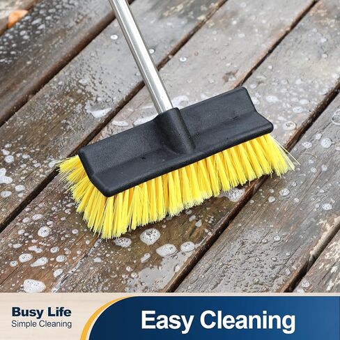 Yocada Deck Brush with 4-Section Extendable Handle Floor Scrub Brush Soft &Medium Bristles Non-Slip Grip for Outdoor Deck Patio Bathroom Garage Concrete Cleaning 53.89 Inch in Saudi Arabia