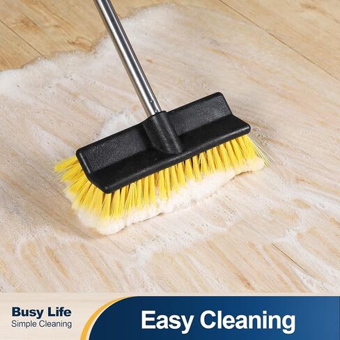 Yocada Deck Brush with 4-Section Extendable Handle Floor Scrub Brush Soft &Medium Bristles Non-Slip Grip for Outdoor Deck Patio Bathroom Garage Concrete Cleaning 53.89 Inch in Saudi Arabia
