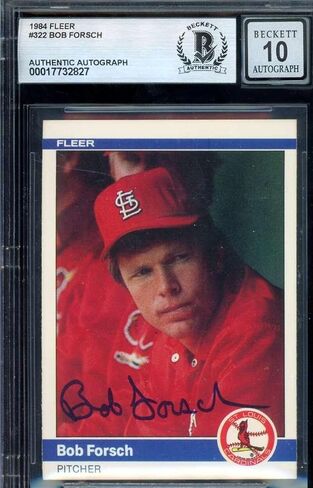 Bob Forsch Gem Mint 10 Beckett BAS Signed 1984 Fleer Autograph - Baseball Slabbed Autographed Cards in Saudi Arabia