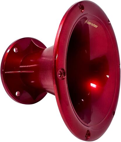 Bass Rockers 2" Throat 5.65" Exit Colorful Horn Wave Guide UV Resistant Chrome Finish for Bolt on Compression Driver 5.3" Height (Red) 4 Pack in Saudi Arabia