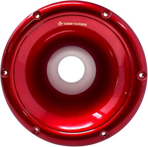 Bass Rockers 2" Throat 5.65" Exit Colorful Horn Wave Guide UV Resistant Chrome Finish for Bolt on Compression Driver 5.3" Height (Red) 4 Pack in Saudi Arabia