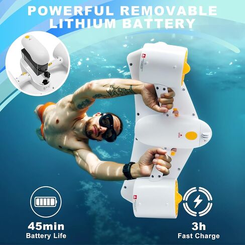 Aimery Oryxearth Dual Motor Underwater Scooter, 164FT Max Depth, 2 Speed Modes Control (1.79mph & 4.03mph) with Child Lock and Camera Compatible for Scuba Diving Snorkeling in Saudi Arabia