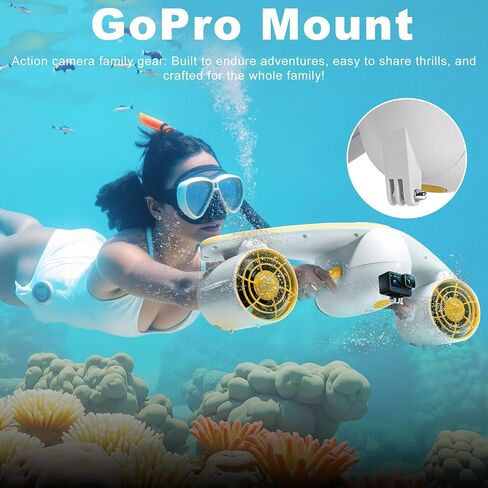 Aimery Oryxearth Dual Motor Underwater Scooter, 164FT Max Depth, 2 Speed Modes Control (1.79mph & 4.03mph) with Child Lock and Camera Compatible for Scuba Diving Snorkeling in Saudi Arabia