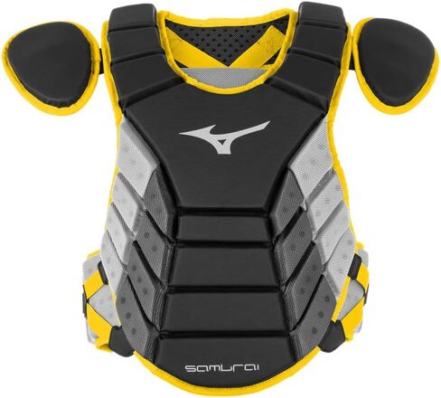 Mizuno Samurai Adult Baseball Boxed Catcher's Gear Set , Black-Yellow, 15" Men's Adult in Saudi Arabia