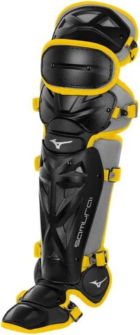 Mizuno Samurai Adult Baseball Boxed Catcher's Gear Set , Black-Yellow, 15" Men's Adult in Saudi Arabia