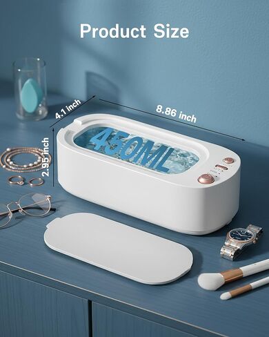 Jewelry Cleaner, Portable Travel Ultrasonic Jewelry Cleaner Machine with 3 Mode, Rechargeable 45KHz Diamond Cleaner for Rings, Watch, Glasses and Retainer, Professional Coin and Gold Cleaner in Saudi Arabia