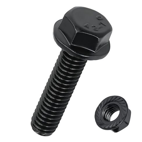 5/16-18 x 3/4" Serrated Flanged Hex Bolts & Flange Lock Nuts, 304 Stainless Steel, Heavy-Duty Bolts and Nuts Kit, Full Thread, 10 Sets in Saudi Arabia