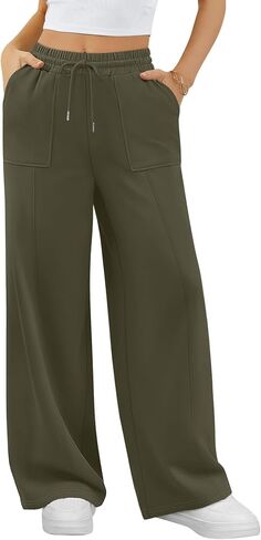 ALIMASHA Wide Leg Sweatpants Women Baggy Lounge Casual Pajama Pants 2026 Teen Girl Jogger Sweat Pants with Pockets in Kuwait