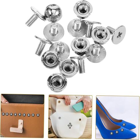 OSALADI 10Pcs Round Rivets Punk Studs for DIY Crafting Fashionable Decoration for Shoes Bags Clothing Durable and Safe Metal Spikes for Stylish Accessories in Saudi Arabia