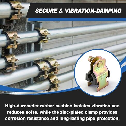 10 Pack Cushion Strut Clamp, Zinc-plated Pipe Clamp for Mounting Copper Piping, Pex Pipe, Cvpc Tubing, Easy Installation with Bolts and Nuts(5/8" Od) in Kuwait