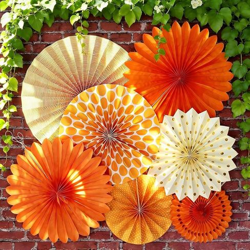 SUNBEAUTY Daisy Paper Flowers Party Decorations, Party Flower Decorations, Orange Yellow Flowers Wall Hanging, 1st Birthday Bridal Baby Shower Wedding Classroom Tea Party Daisy Décor in Saudi Arabia